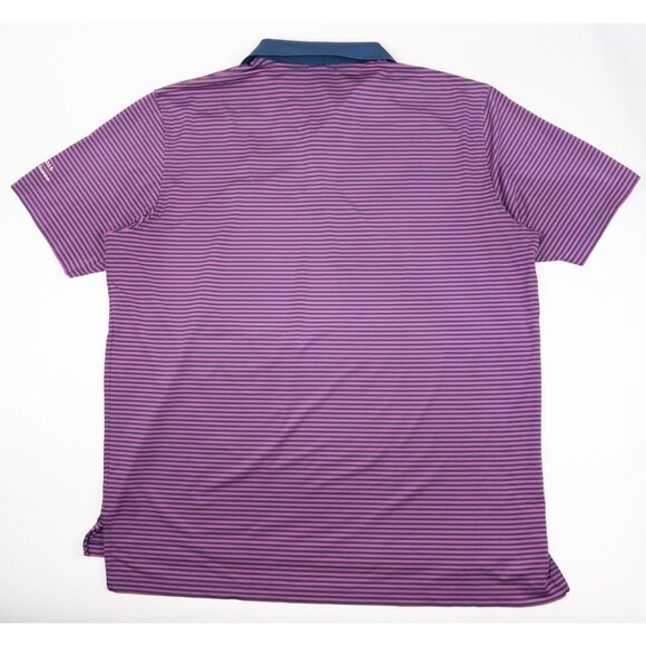 Peter Millar Summer Comfort Golf Polo Mens 2XL Pink Striped Wicking Milwaukee CC - Picture 4 of 11